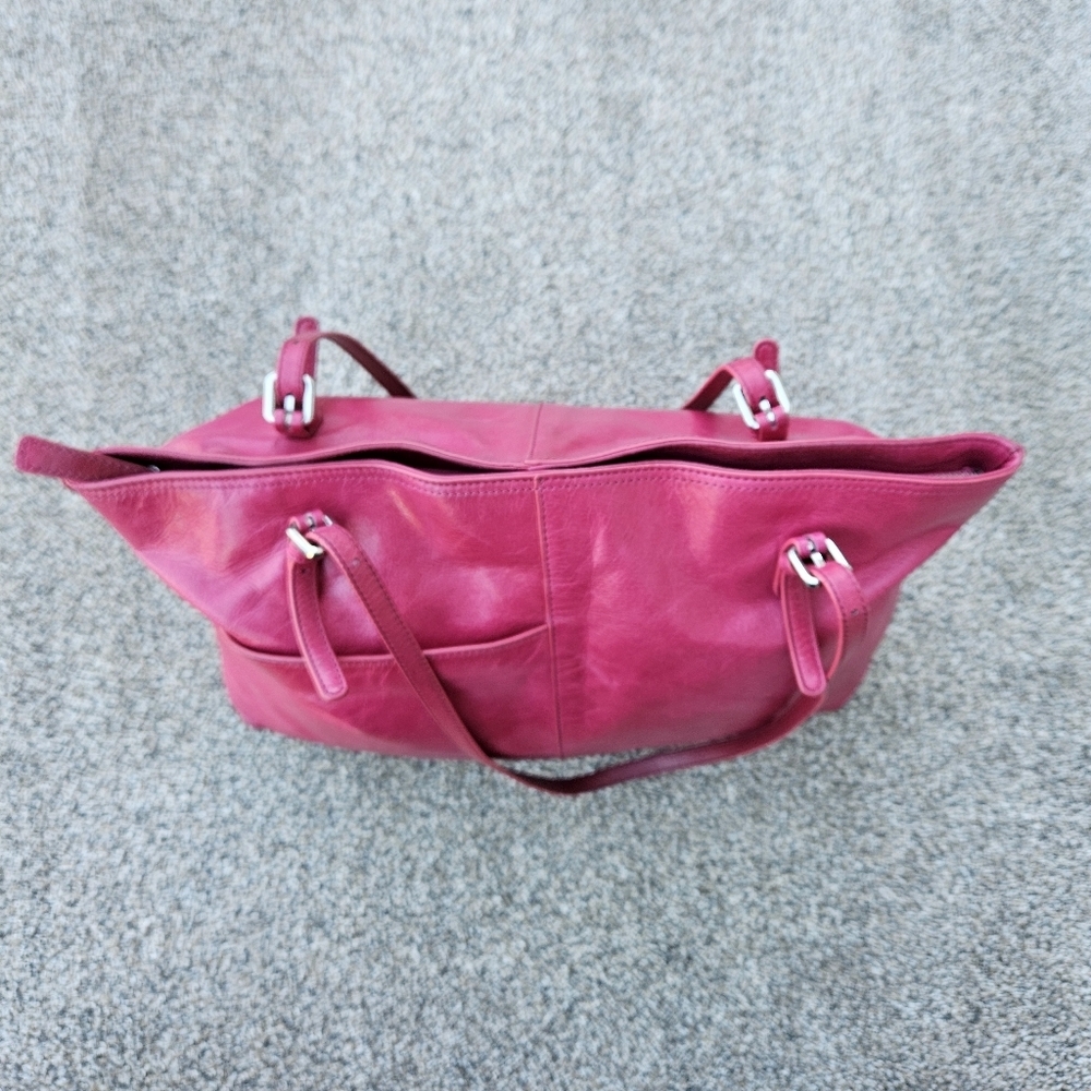 HOBO International Friar Leather Hot Pink Shoulder Bag Magenta Tote Purse VTG - Picture 8 of 16